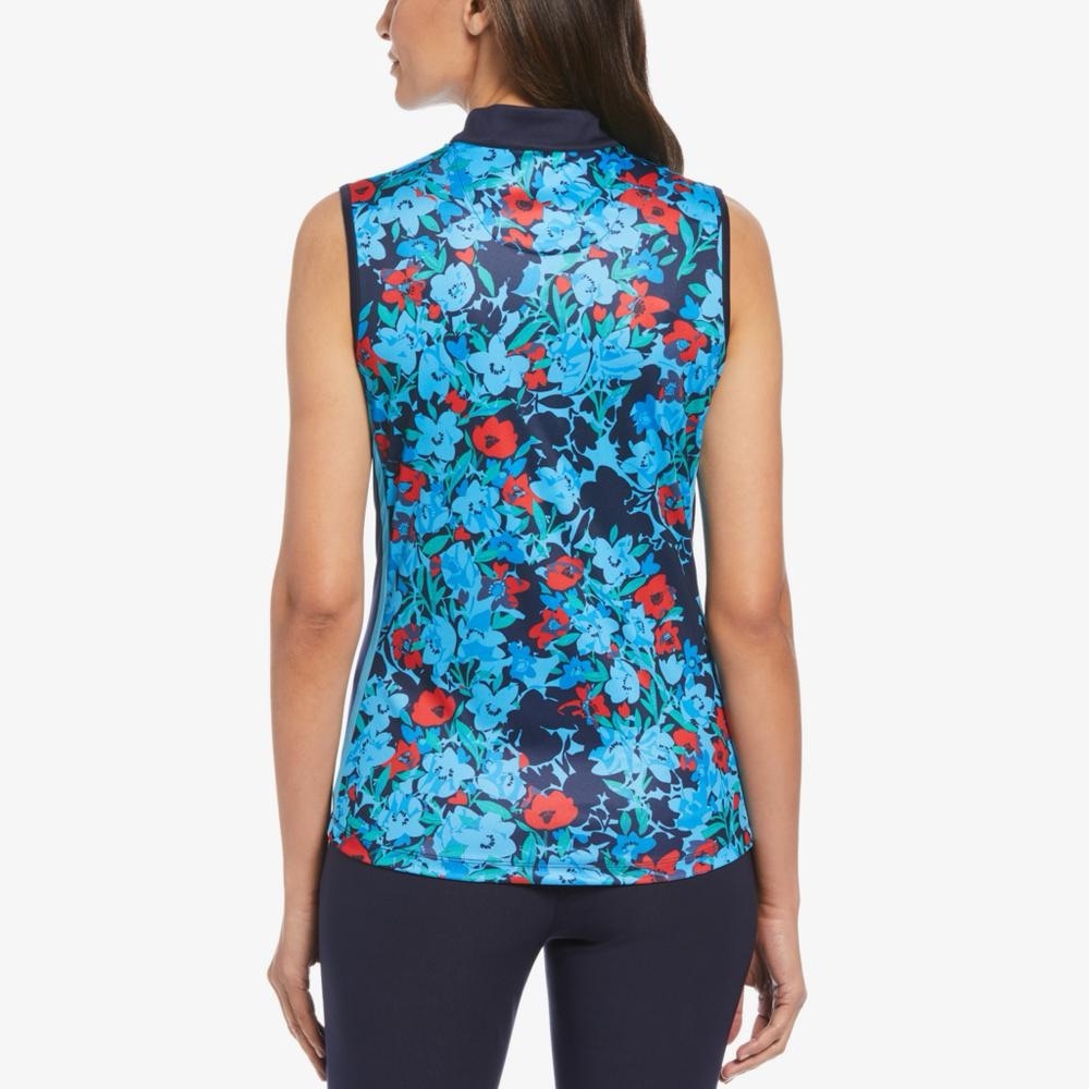 PGA TOUR APPAREL Floral Print Women's Sleeveless Golf Polo Shirt size S - Picture 2 of 7